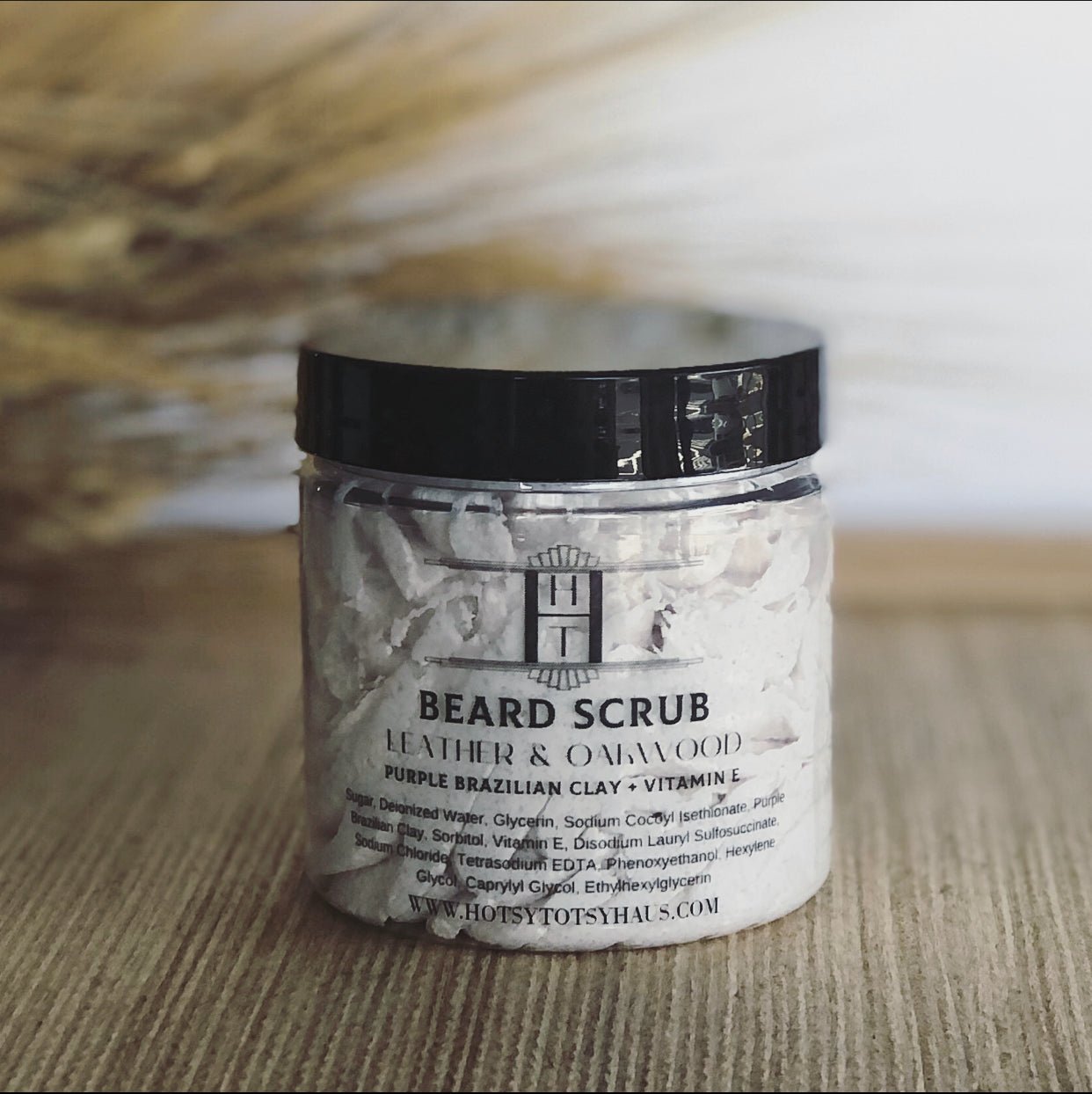 Leather and Oak Wood Beard Scrub - Hotsy Totsy Haus