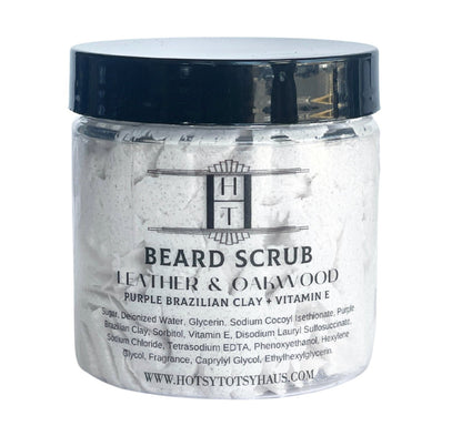 Leather and Oak Wood Beard Scrub - Hotsy Totsy Haus