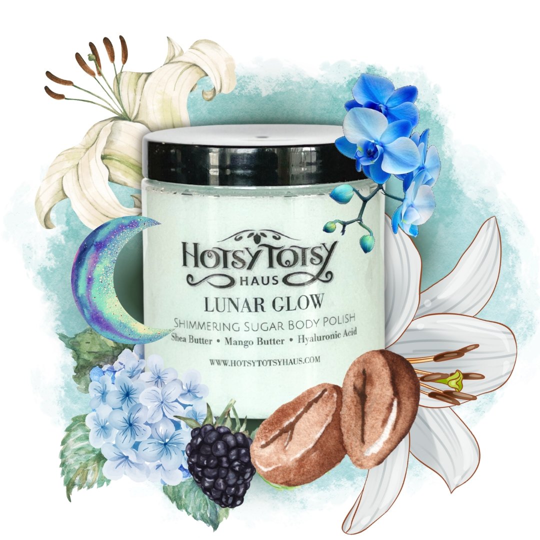 Lunar Glow Shimmering Sugar Body Polish with Hyaluronic Acid - Hotsy Totsy Haus